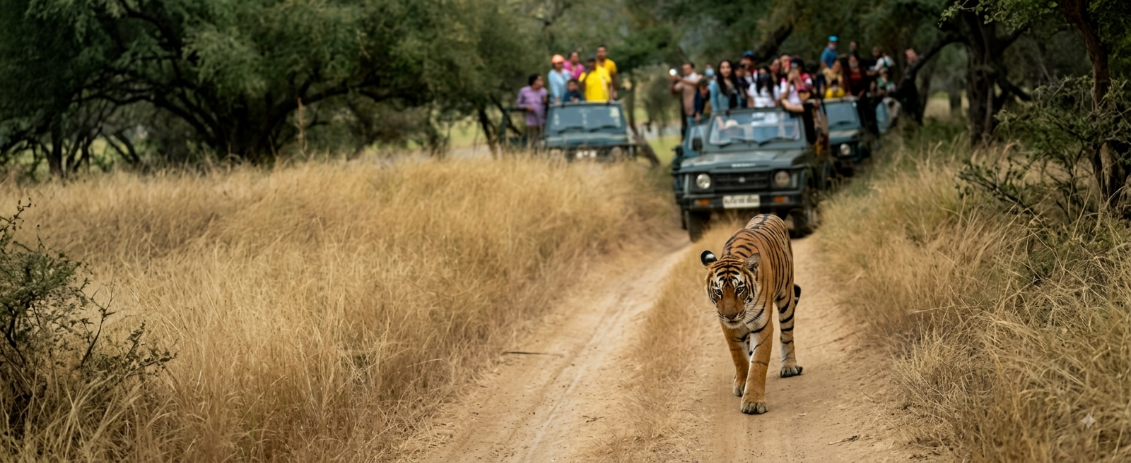 tiger walk image in safari tour